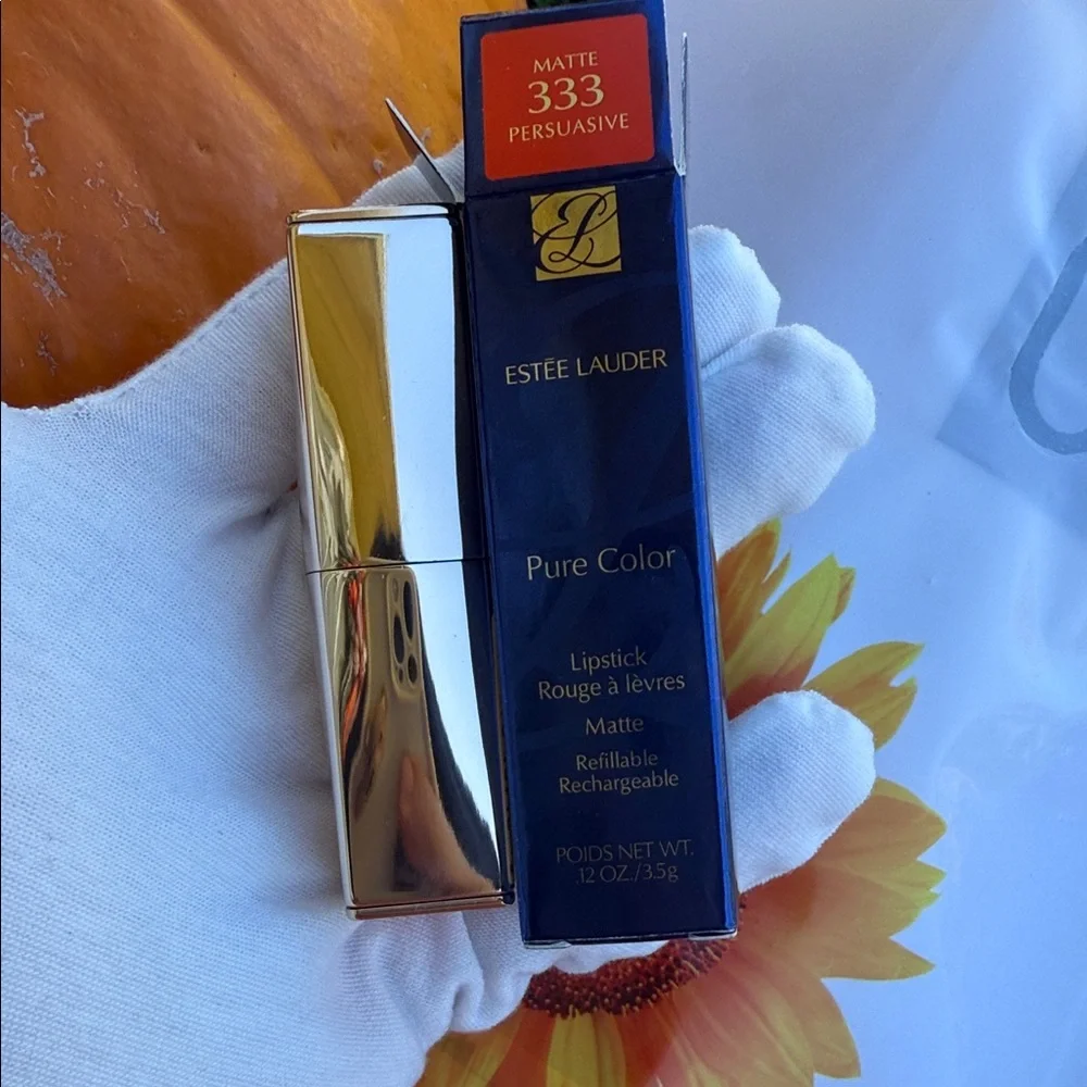 Estee Lauder Pure Color Lipstick - Matte 333 Persuasive Gold Case